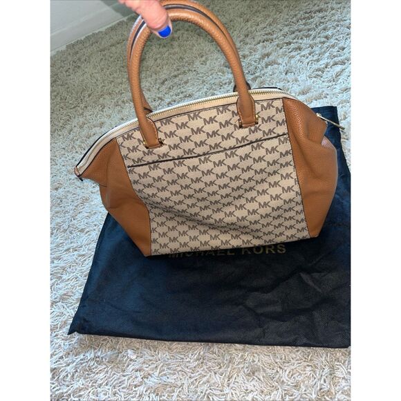 Michael Kors Nolita Satchel in the signature "MK" pattern Medium - Picture 2 of 15